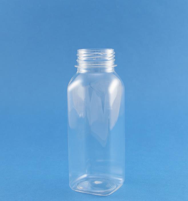 250ml Square Beverage PET Bottle 38mm Tamper Evident Neck